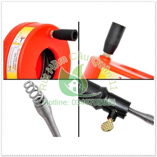 Hệ thống cấu tao máy thông bồn cầu lò xo